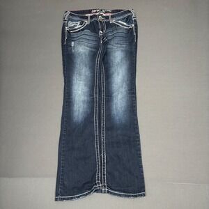 Series 31 Amethyst Women's Low Rise Dark Wash Embroidered Jeans Size 7, 28x30